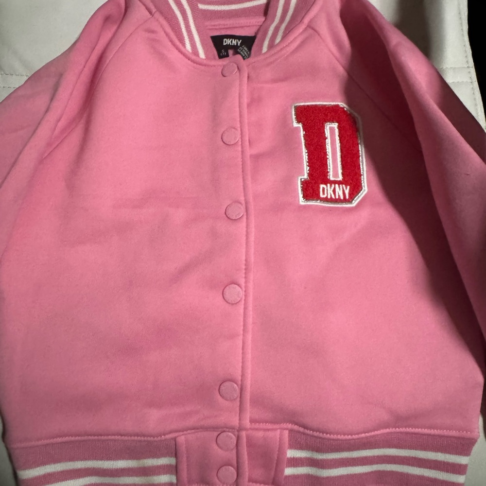 DKNY Pink Letterman Jacket
